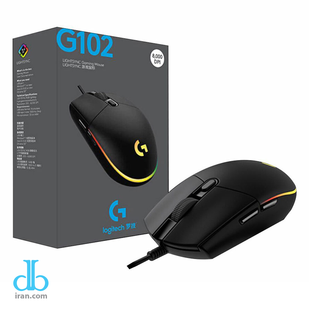 ماوس مخصوص بازی لاجیتک مدل G102 های کپی رنگ مشکی ماوس مخصوص بازی لاجیتک مدل G102 های کپی رنگ مشکی