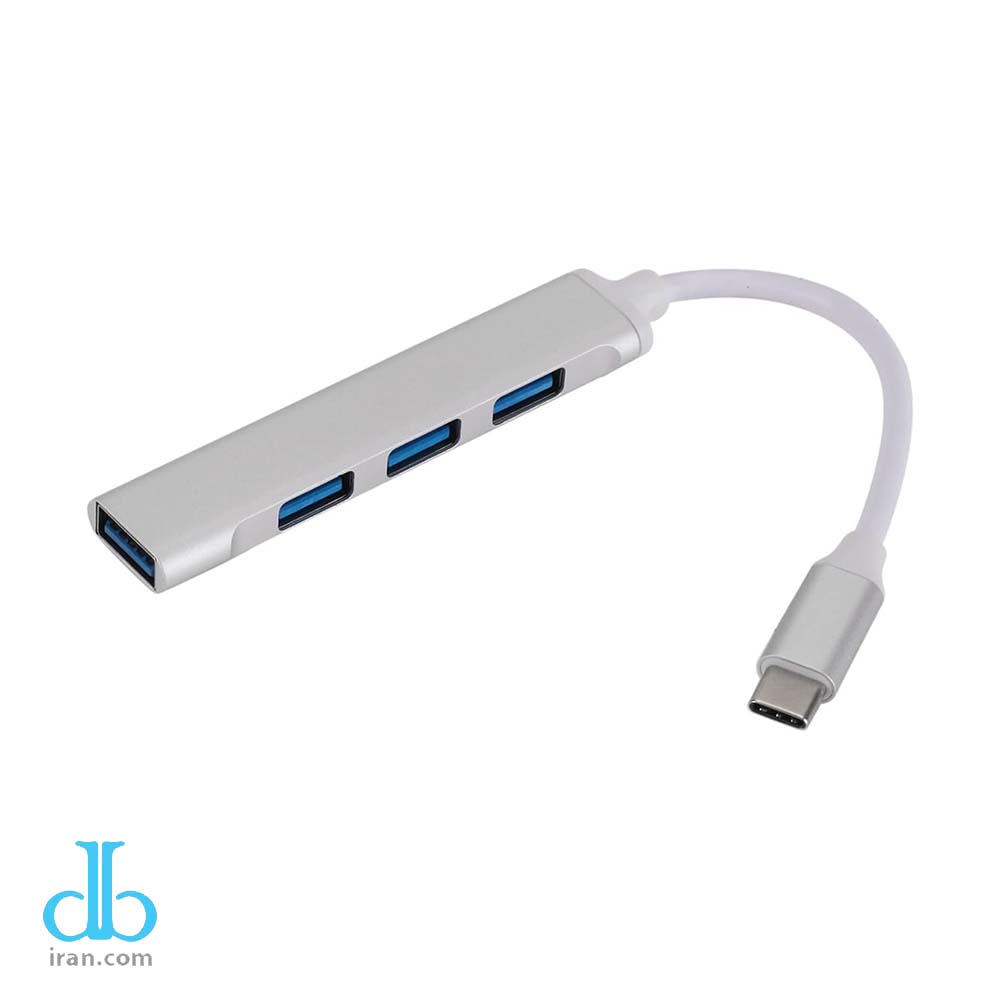 هاب C-809 Type-C USB3.0 4Port سفید