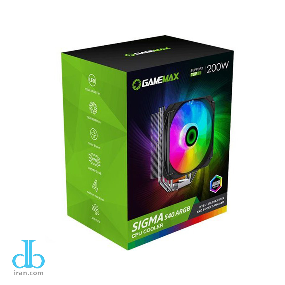 سیستم خنک کننده بادی پردازنده گیم مکس مدل Sigma 540 ARGB