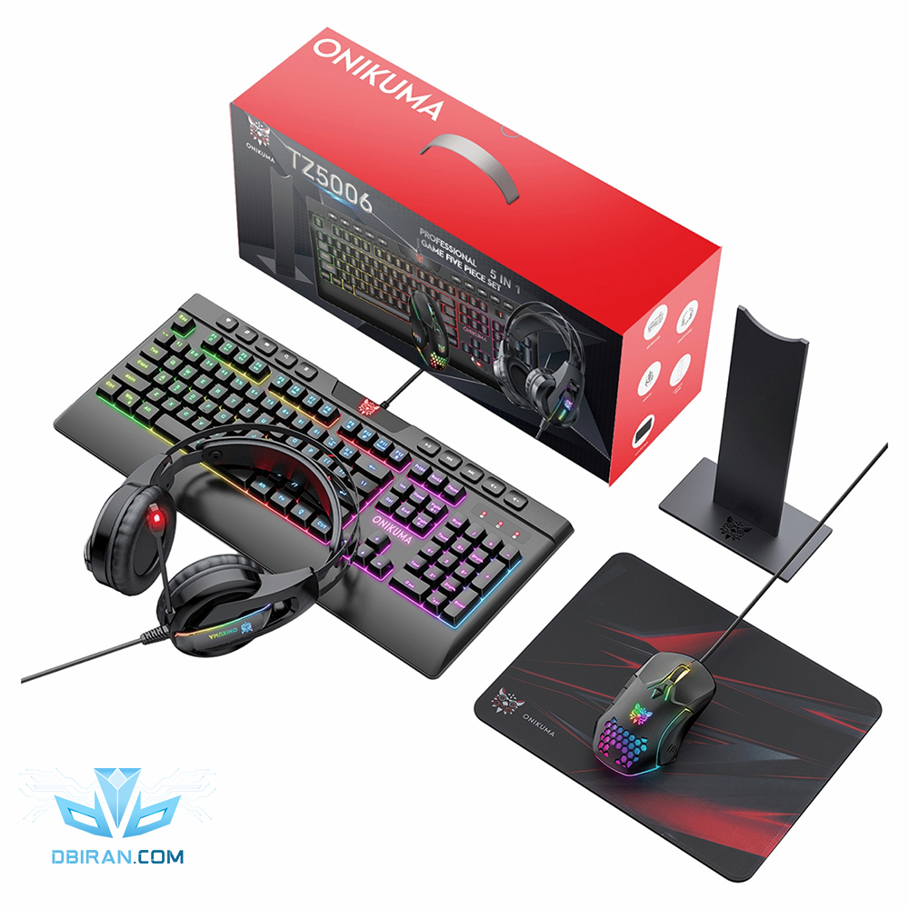 ست گیمینگ اونیکوما مدل TZ5006، سوییچ ممبران، Full-Size، نورپردازی LED RGB