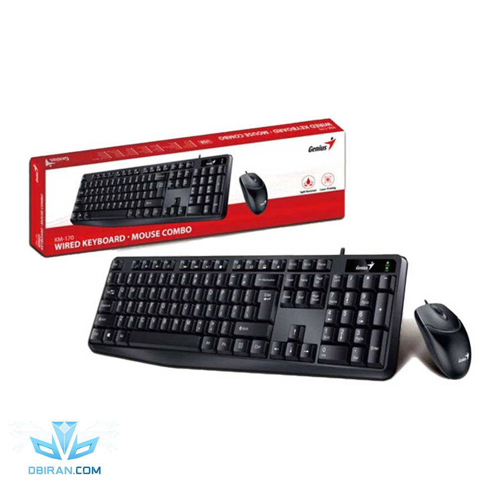 کیبورد و ماوس کابلی جنیوس مدل Genius KM170