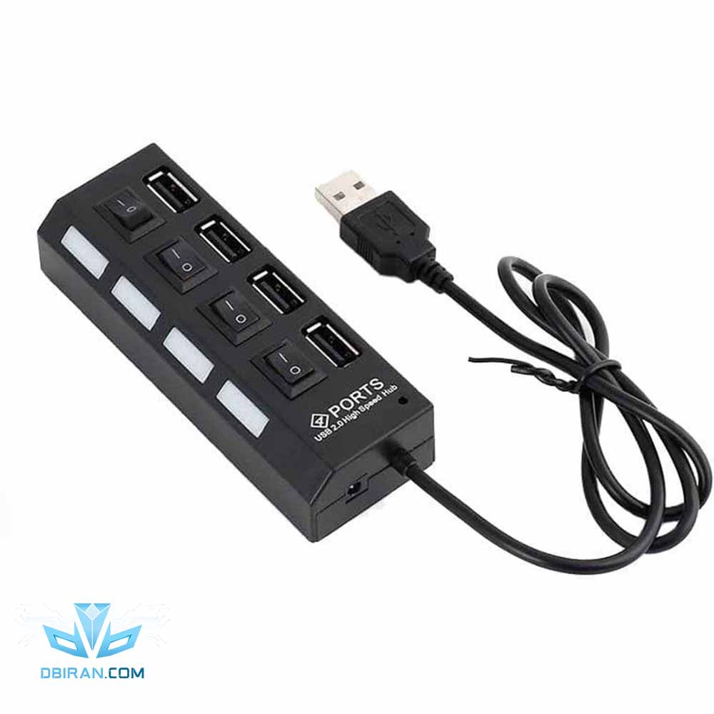 هاب 4 پورت USB 2.0 کلیددار