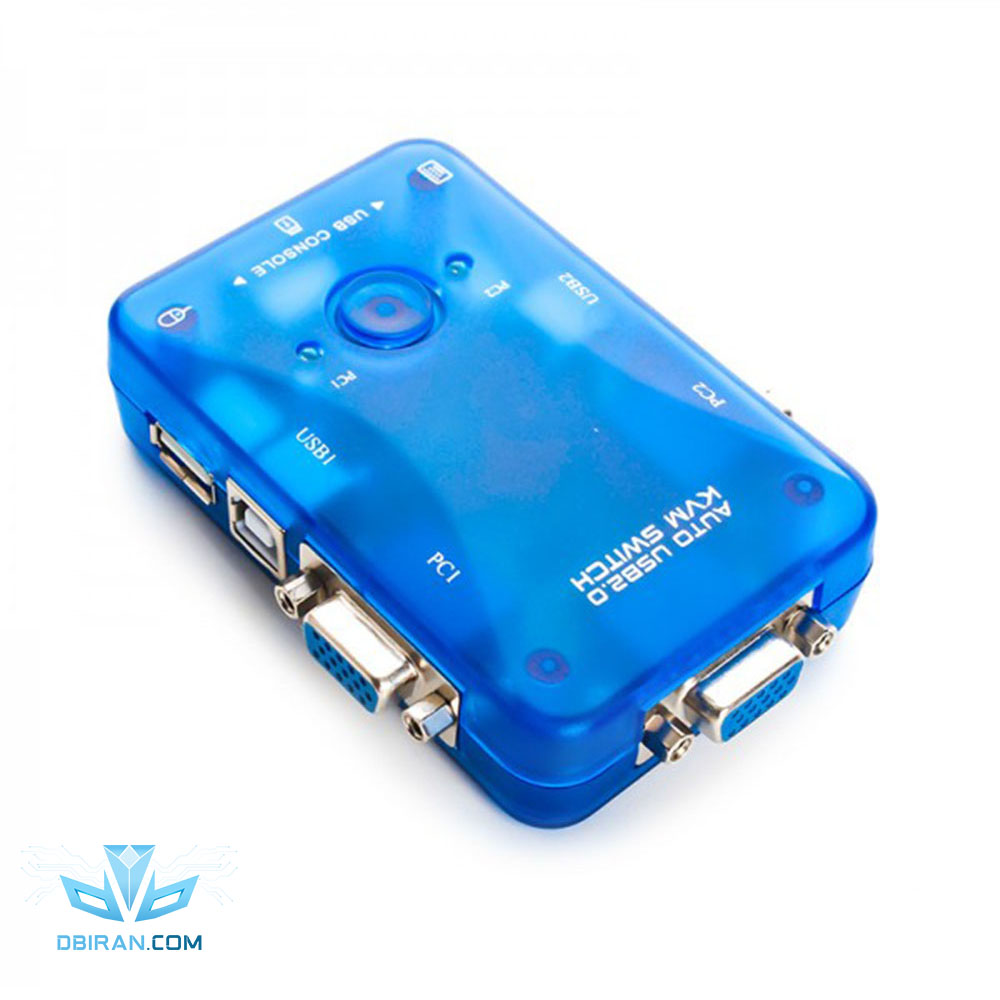 سوئیچ KVM رویال اتوماتیک دو پورت USB مدل 102UK رنگ آبی